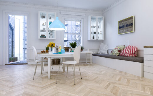 Jawor Parkiet Fertig Parkiet Chevron Dąb Color Bianco